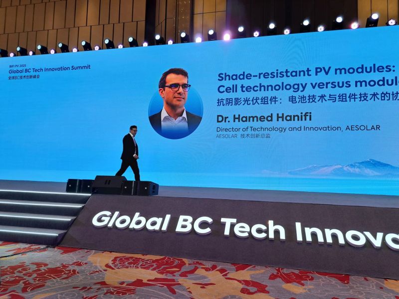 Dr. Hamed Hanifi at a photovoltaic conference or industry event